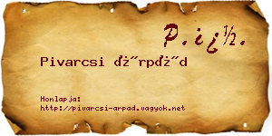 Pivarcsi Árpád névjegykártya