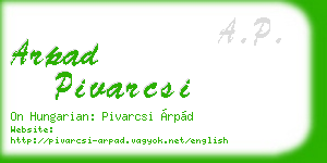 arpad pivarcsi business card
